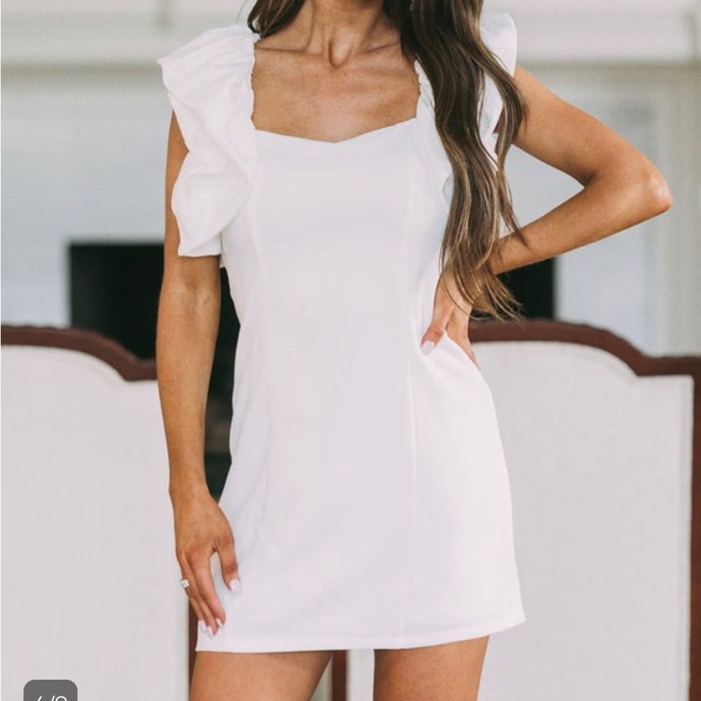 white mini dress